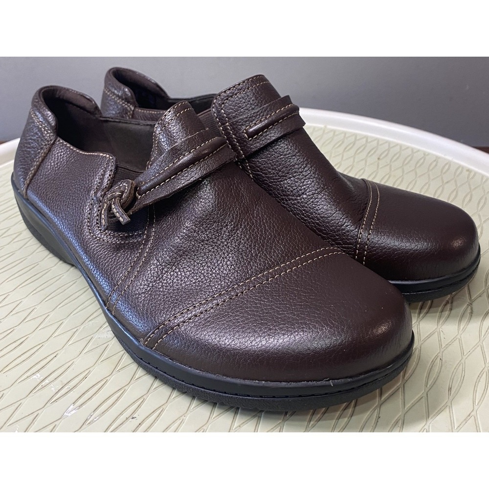 Clarks Cheyn Madi Womens Leather Casual Slip-on Loafers Comfort Brown 8.5M EUC